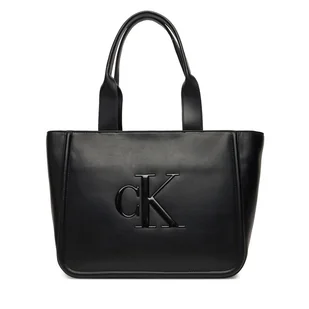 Torebka Calvin Klein Bold Ck Medium Tote LV04F3218G Czarny - Torebki damskie - miniaturka - grafika 1
