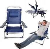 Leżaki ogrodowe - kontrast Leżak turystyczny plażowy ogrodowy składany OLIVIA granatowy - miniaturka - grafika 1