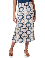 Spódnice - comma Damska spódnica satynowa z nadrukiem na całej powierzchni, niebieski, 38 - miniaturka - grafika 1