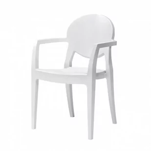 Nowoczesne krzesło z podłokietnikami Igloo - białe - Krzesła - miniaturka - grafika 1