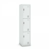 Szafy biurowe - B2B Partner Szafka 3-drzwiowa, zamek cylindryczny, 1800 x 380 x 450 mm, szary/szary, 1+1 GRATIS - miniaturka - grafika 1