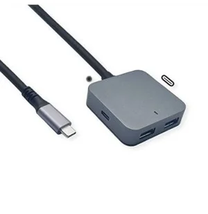 VALUE Koncentrator USB 3.2 Gen 2, 4 porty 2x A + 2x C, z kablem przedłużającym, 3 m 12.99.1126 - Huby USB - miniaturka - grafika 1