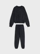 Spodnie i spodenki dla dziewczynek - Sinsay - Komplet: bluza i spodnie - czarny - miniaturka - grafika 1
