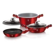 Zestawy garnków i patelni - Zestaw naczyń Berlinger Haus Metallic Line Burgundy Edition, burgundowy, 6 elementów, BH/6780 - miniaturka - grafika 1