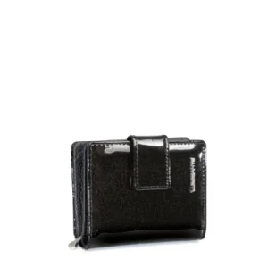 Portfel Damski Skóra Naturalna Lakierowany LUIGISANTO Czarny Zgrabny - Portfele Portfel Damski Skóra Naturalna Lakierowany LUIGISANTO Czarny Zgrabny - Portfele - miniaturka - grafika 1