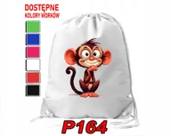 Worki na buty - Worek Szkolny Na Wf Buty Dla Dziecka Zwierzaki Śmieszne Różne + Imię - miniaturka - grafika 1