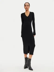 Calvin Klein Sukienka dzianinowa K20K207491 Czarny Slim Fit - Sukienki - miniaturka - grafika 1