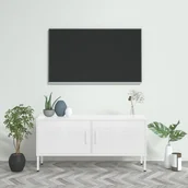 Szafki RTV - vidaXL Szafka pod telewizor biała 105x35x50 cm stalowa 336233 - miniaturka - grafika 1