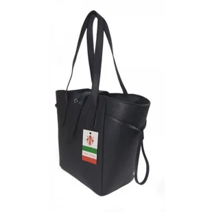 Pakowna włoska torebka skórzana na ramię mieści A4 ,Vera Pelle , Granatowa BKL25BS - Torebki damskie Pakowna włoska torebka skórzana na ramię mieści A4 ,Vera Pelle , Granatowa BKL25BS - Torebki damskie - miniaturka - grafika 1