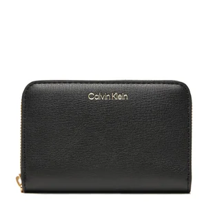 Duży Portfel Damski Calvin Klein Foil Logo Medium Zip Around LV04F1091G Czarny - Portfele - miniaturka - grafika 1