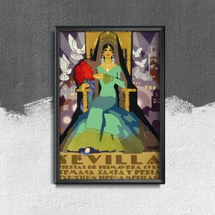 Plakatyw  stylu retro Fiesta de Primavera Sevilla - Plakaty - miniaturka - grafika 1