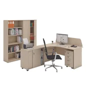 Zestawy mebli biurowych - Zestaw mebli biurowych MIRELLI A+, typ C, lewy, brzoza - miniaturka - grafika 1