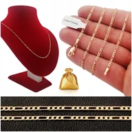 Łańcuszki - PIĘKNY ZŁOTY ŁAŃCUSZEK DAMSKI FIGARO PREZENT DLA KOBIETY ŻONY MAMY BABCI - miniaturka - grafika 1