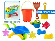 Zabawki do piasku - Zestaw do piasku z taczką 10el - miniaturka - grafika 1