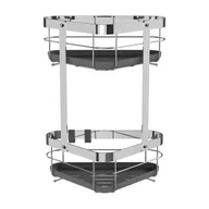 Półki łazienkowe - Pólka łazienkowa na kabinę narożna 2 poziomy Remix chromowana Sensea - miniaturka - grafika 1