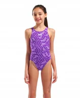Stroje kąpielowe - Strój Kąpielowy Dziewczęcy Jednoczęściowy Sportowy Basen Arena Escape 140 - miniaturka - grafika 1