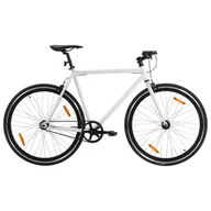 Rowery - vidaXL Rower single speed, biało-czarny, 700c, 59 cm - miniaturka - grafika 1