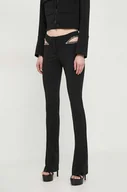 Spodnie damskie - Patrizia Pepe spodnie damskie kolor czarny dzwony high waist - miniaturka - grafika 1
