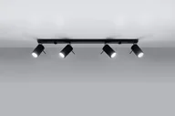 Lampy sufitowe - Sollux Lighting Natynkowa LAMPA sufitowa SL.332 metalowa OPRAWA listwa SPOT regulowane reflektorki czarne SL.332 - miniaturka - grafika 1