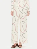 Spodnie damskie - Tommy Hilfiger Spodnie materiałowe Soft Viscose Woven Pants WW0WW44542 Biały Relaxed Fit - miniaturka - grafika 1