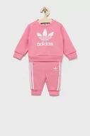 Dresy i komplety dla dziewczynek - adidas Originals dres dziecięcy kolor różowy - miniaturka - grafika 1