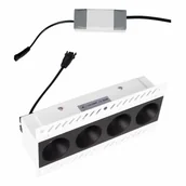 Lampy ogrodowe - Lampa wpuszczana z zasilaczem i modułem LED Modular H180.07 + HM180 4L + HT180 12W ON/OFF Maxlight LED 12W 3000K czarna biała - miniaturka - grafika 1