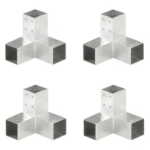 vidaxl Łączniki w kształcie Y, 4 szt., galwanizowany metal, 71x71 mm! 145458 - Ogrodzenia - miniaturka - grafika 1