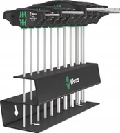 Śrubokręty - Wera Wera 454/10 HF Set Imperial 2 T-handle screwdrivers + rack, 10 pieces black/green, imperial, with holding function 5023454001 - miniaturka - grafika 1