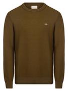 Swetry męskie - Gant - Sweter męski z dodatkiem wełny merino, zielony - miniaturka - grafika 1
