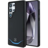 Etui i futerały do telefonów - Etui MERCEDES Leather Contrasted Blue Horizontal Curve MagSafe do Samsung Galaxy S25 Ultra Czarny - miniaturka - grafika 1