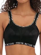Biustonosze - Freya Damski dynamiczny, sutiã Esportivo Dinâmico Sem Fio Com Conversão NAS Costas Nadador racerdynamiczny bezprzewodowy biustonosz sportowy z konwersji pleców, sportowy, Pure Leopard Black, 75G - miniaturka - grafika 1