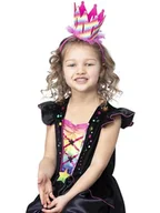 Zabawy w naśladowanie dorosłych - Smiffys 56423 Opaska na głowę z tęczową brokatową koroną, dla dziewcząt, wielokolorowa, jeden rozmiar - miniaturka - grafika 1