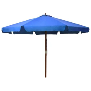 vidaXL Parasol ogrodowy na drewnianym słupku, 330 cm, lazurowy vidaXL - Parasole ogrodowe - miniaturka - grafika 6