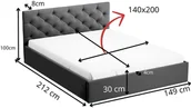 Łóżka - Łóżko SARA 140x200 POJEMNIK+METALOWY STELAŻ riviera 91 - miniaturka - grafika 1
