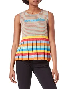 Love Moschino Damska koszulka Lurex Viscose-Cotton, Zielony, żółty, czerwony, fioletowy, pomarańczowy, 44 - Koszulki i topy damskie - miniaturka - grafika 1