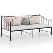 Łóżka - Lumarko Sofa z wysuwaną ramą łóżka, czarna, metalowa, 90x200 cm - miniaturka - grafika 1