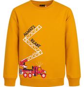 Bluzy dla chłopców - Bluza dla chłopca z wozem strażackim, musztardowa 3-8 lat - miniaturka - grafika 1