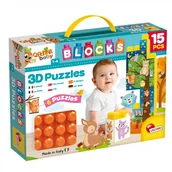 Klocki - LISCIANI GIOCHI Carotina Baby klocki z obrazkami 15 elementów 79957 LISCIANI - miniaturka - grafika 1