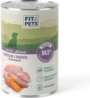 Mokra karma dla psów - Karma dla szczeniaka pełnoporcjowa Fit4Pets królik i indyk z batatami 400g 12 szt. - miniaturka - grafika 1
