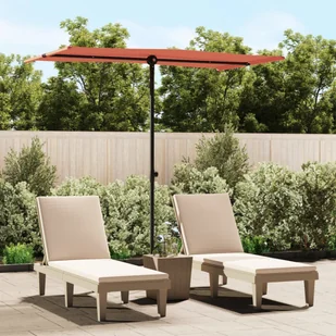 Parasol ogrodowy na aluminiowym słupku, 180x110 cm, terakota - Parasole ogrodowe - miniaturka - grafika 1