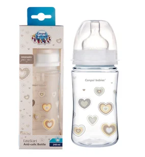 CANPOL BABIES BUTELKA SZEROKA 240ml EASY START +3m - Butelki dla niemowląt - miniaturka - grafika 1