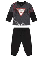 Bluzki damskie - Guess Komplet bluzka i spodnie I5BG17 I3Z14 Czarny Regular Fit - miniaturka - grafika 1
