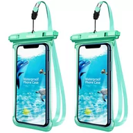 Etui i futerały do telefonów - 2x Etui wodoodporne wodoszczelne case na telefon Fonken uniwersalne IPX8 do 6.5 Zielone - miniaturka - grafika 1