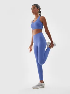 Damskie legginsy treningowe 4F 4FWAW24TFTIF278 - niebieskie - Spodnie sportowe damskie - miniaturka - grafika 1