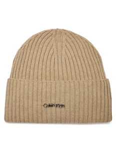 Calvin Klein Czapka Ck Must Logo Beanie K60K611401 Szary - Czapki damskie - miniaturka - grafika 1