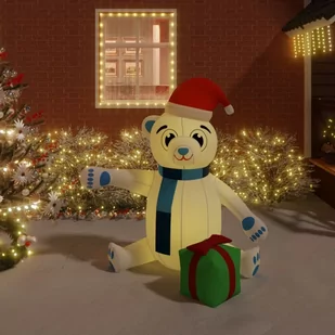 vidaXL Świąteczny nadmuchiwany miś z LED, 180 cm - Ozdoby bożonarodzeniowe - miniaturka - grafika 1