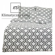 Pościel - Komplet Pościel bawełniana 160x200 biało-czarna - miniaturka - grafika 1