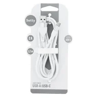 Kable USB - Kabel USB - USB Typ-C SETTY KSA-C-1.220 2A 1.2 m Biały - miniaturka - grafika 1