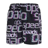 Kąpielówki dla chłopców - Speedo Chłopcy 13" z nadrukiem Swim Trunks czarny czarny/biały/Diva/Light Adriatic XS - miniaturka - grafika 1