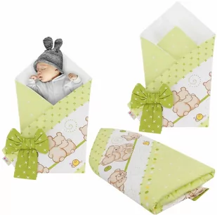 Rożek niemowlęcy bawełniany otulacz dziecięcy becik - MIŚ PRZYJACIEL ZIELEŃ - Rożki i beciki - miniaturka - grafika 1